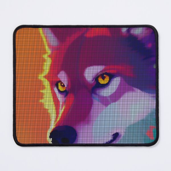 Item preview, Neon Colorful Abstract Wolf 8-bit Pixel Art designed and sold by PixelDripped.
