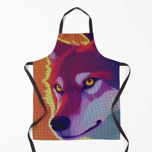 Item preview, Neon Colorful Abstract Wolf 8-bit Pixel Art designed and sold by PixelDripped.
