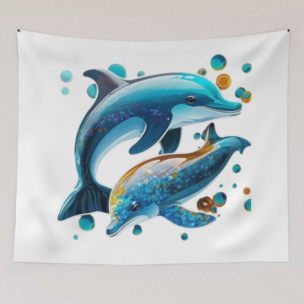 Item preview, Colourful Dolphin- Glassy and Awesome look designed and sold by GloriousArtSKD.