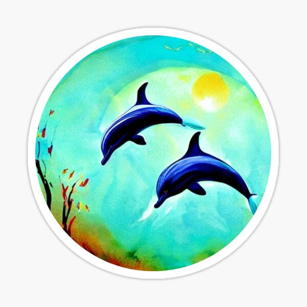 2 Dolphins - Don't Buy a Ticket Sticker for Sale by derangedhyena