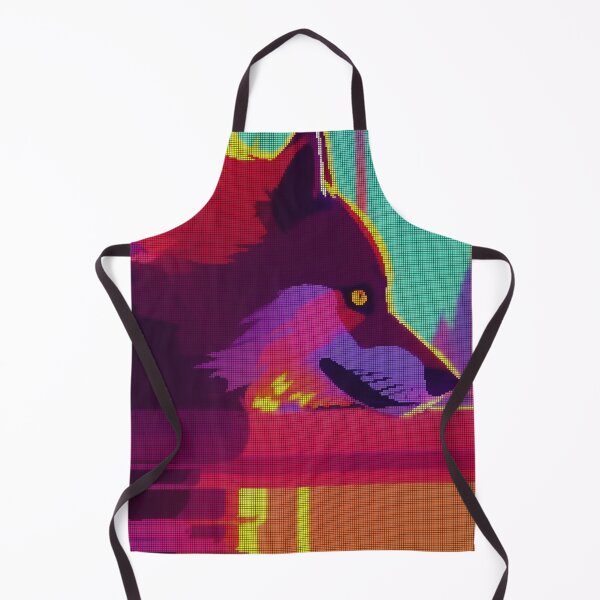 Item preview, Neon Colorful Abstract Wolf 8-bit Pixel Art designed and sold by PixelDripped.