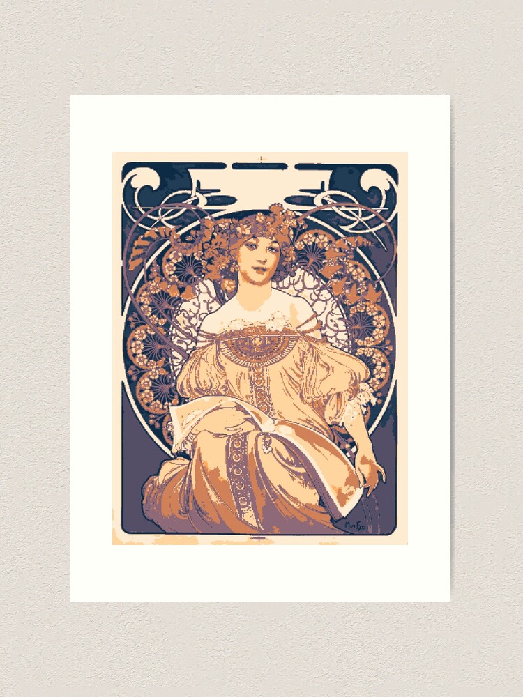 Dusk by Czech Painter Alphonse Mucha by xzendor7 Wall Art