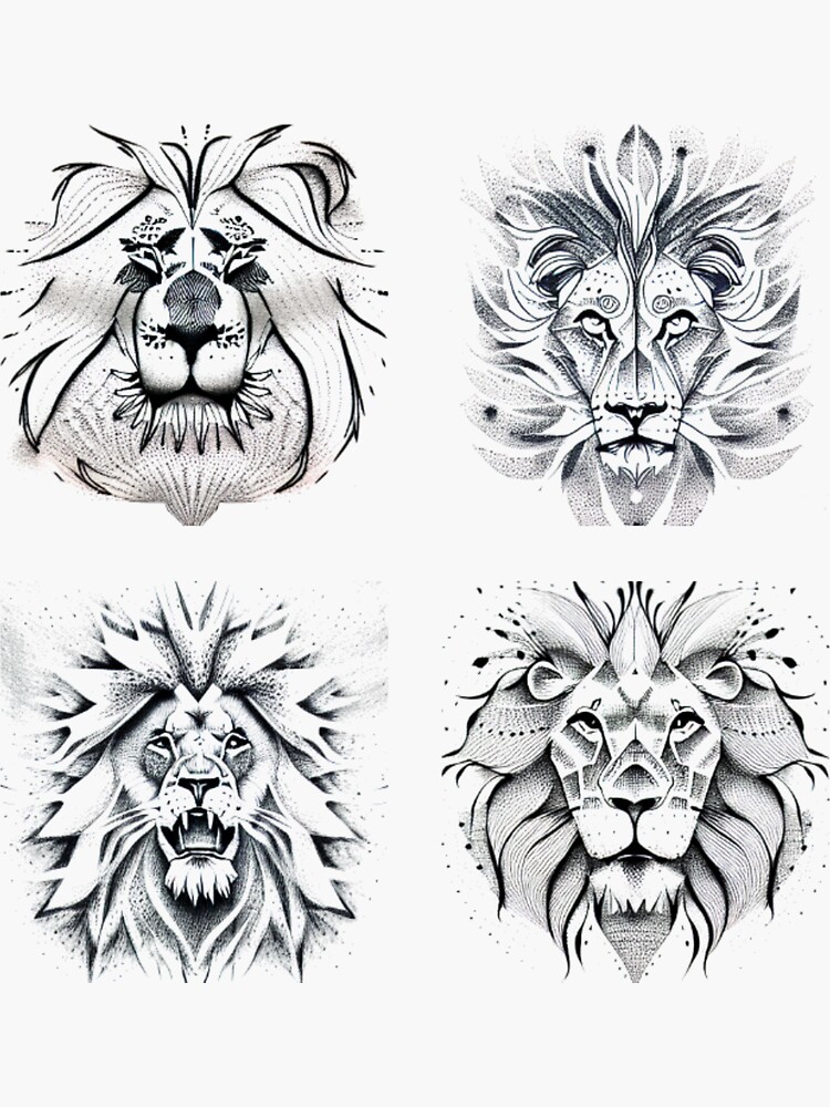 Lion Head Waterproof Temporary Tattoo Sticker Removable Transfer Large  Women Men | eBay