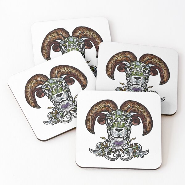 Item preview, Animal skull ram head with roses, Floral Skull, Heartbreak designed and sold by STEPHEN-KEMP.