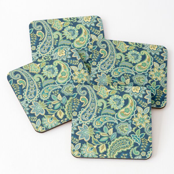 Item preview, Green Gold Paisley Navy designed and sold by Barbara Pixton.