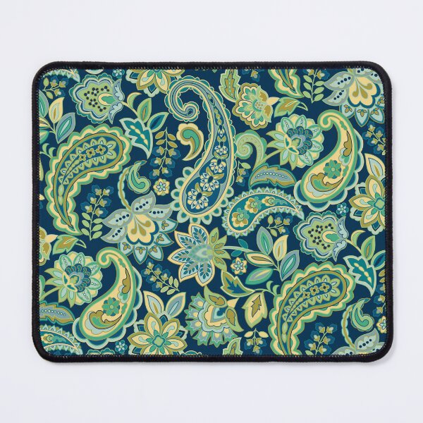 Item preview, Green Gold Paisley Navy designed and sold by Barbara Pixton.