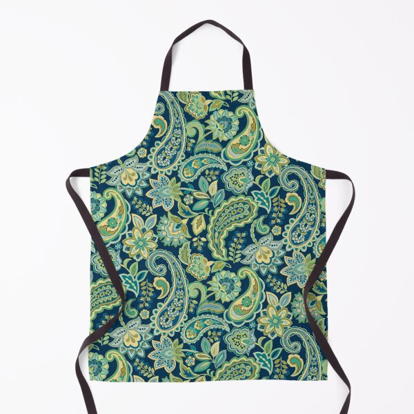 Item preview, Green Gold Paisley Navy designed and sold by Barbara Pixton.