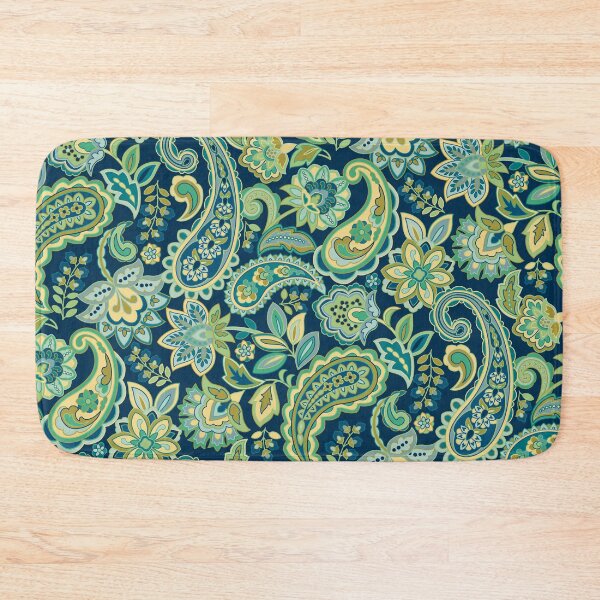 Item preview, Green Gold Paisley Navy designed and sold by Barbara Pixton.