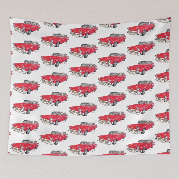 Item preview, 1957 Belair Nomad Wagon - Blanco y rojo designed and sold by WheelsinArt.