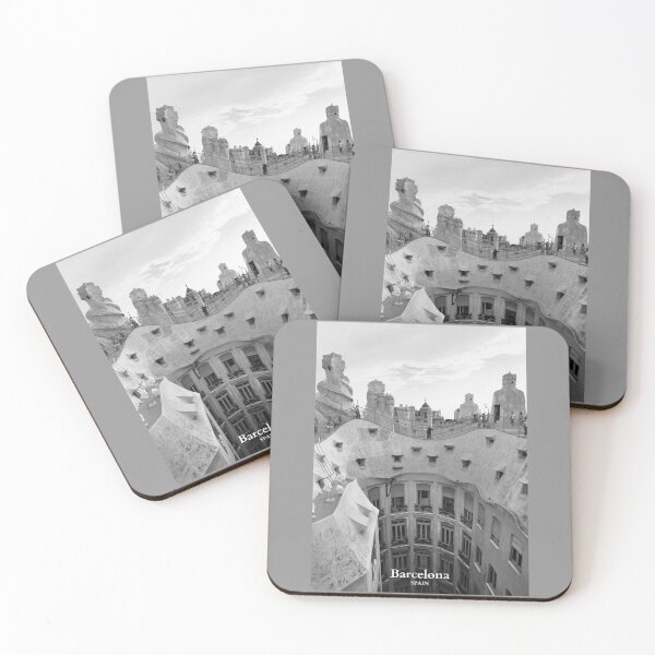 Item preview, Casa Mila by Antoni Gaudi in Barcelona Spain Travel Black and White designed and sold by SoccaTamam.