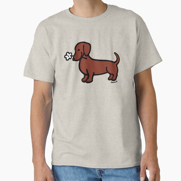 Item preview, Red Smooth Dachshund Tiny Flower designed and sold by HappyLabradors.