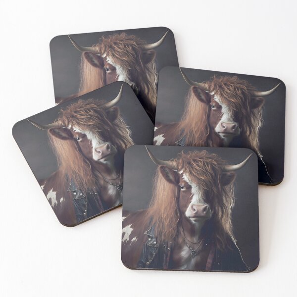 Item preview, 1980s Hair Metal Cow - Animal Art designed and sold by Chrisjeffries24.
