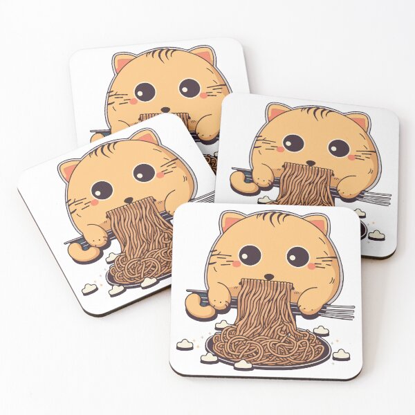Item preview, Cat Eating Spaghetti Cute Kawaii designed and sold by ArtBoulevard.