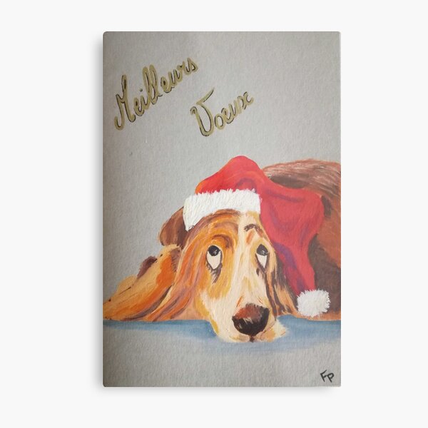 Chien père noël Impression métallique