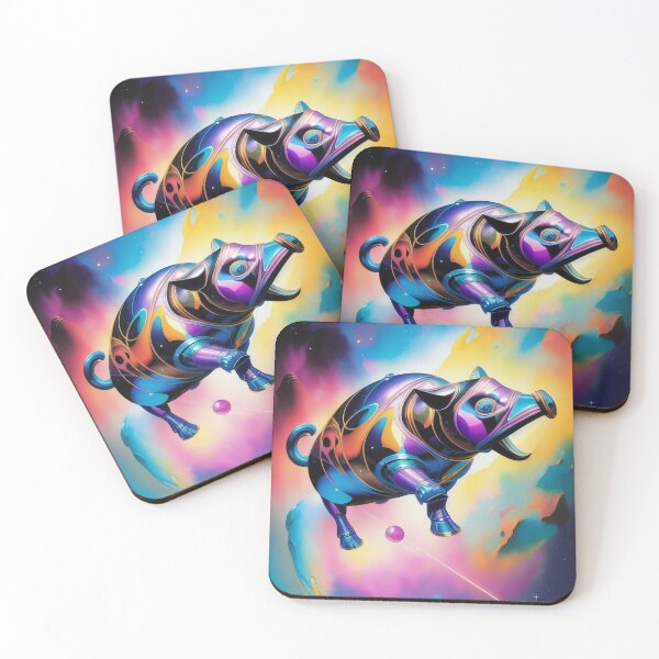 Item preview, Colourful Armoured Rhino in Space designed and sold by TheGardenArtist.