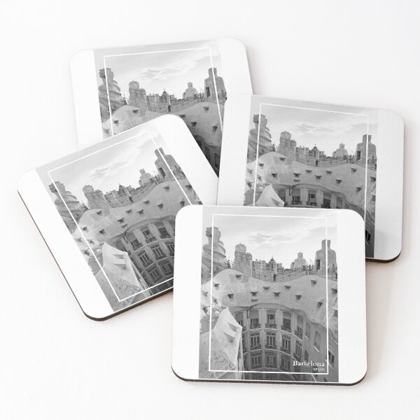Item preview, La Pedrara by Antoni Gaudi in Barcelona Spain Travel Black and White designed and sold by SoccaTamam.