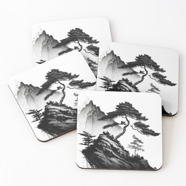 Item preview, Watercolor mountain range designed and sold by Lateef Prints.