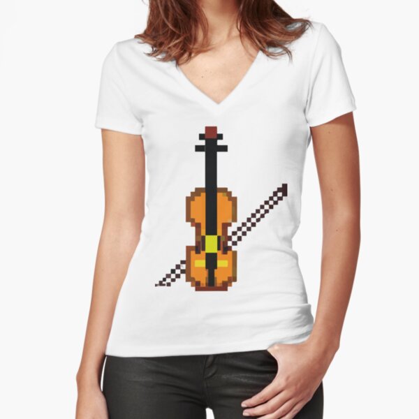 Music lovers - musicians - Violin Fitted V-Neck T-Shirt