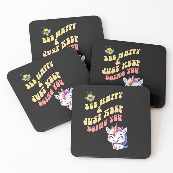 Item preview, Bee Happy & Just Keep Doing You Funny Unicorn designed and sold by tamdevo1.