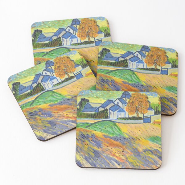 Item preview, Van Gogh style country farm home and land acrylic painting designed and sold by naturematters.