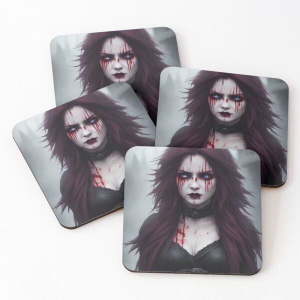 Item preview, Portrait of goth sorceress in blood. designed and sold by Maniock.
