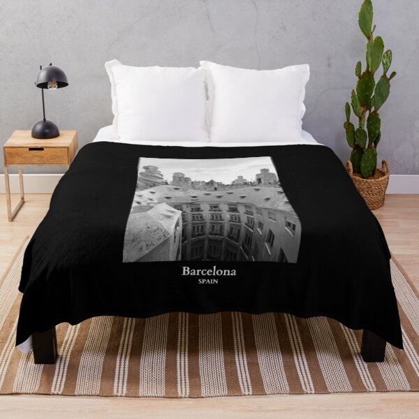 Item preview, Casa Mila La Pedrara by Gaudi in Barcelona Spain Travel Black and White designed and sold by SoccaTamam.