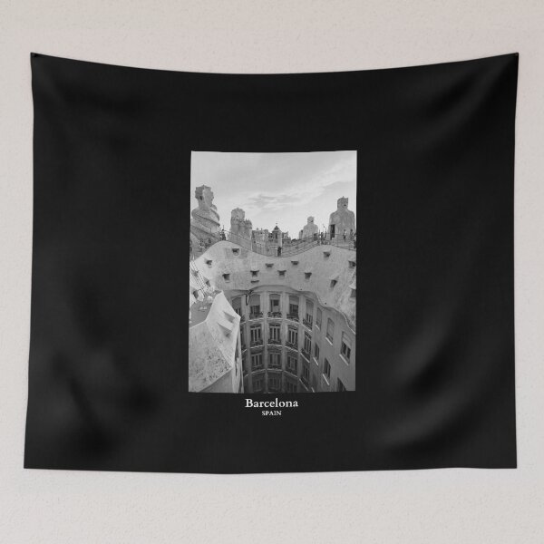 Item preview, Casa Mila La Pedrara by Gaudi in Barcelona Spain Travel Black and White designed and sold by SoccaTamam.