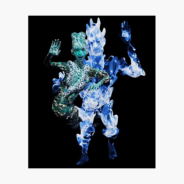 Aperçu de l'œuvre Blue Fire Spirit avec l'amour de Green Water Spirit créée et vendue par Dorota Didyk.