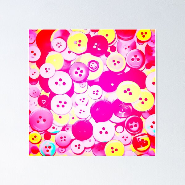 Item preview, Abstract Buttons - Red, Pink, Yellow designed and sold by asurtiumgreen.