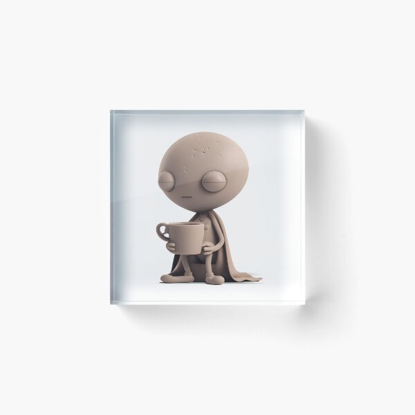 Item preview, Cute Alien on a Coffee Break - The Stone Collection designed and sold by FiveIntentions.