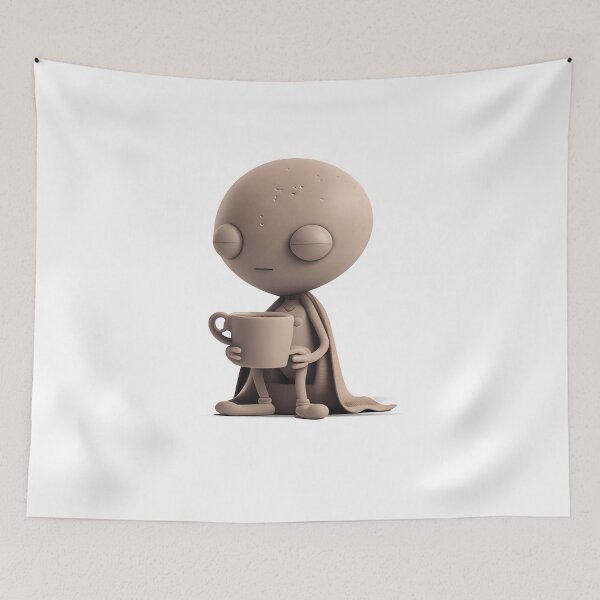 Item preview, Cute Alien on a Coffee Break - The Stone Collection designed and sold by FiveIntentions.