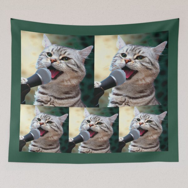 Item preview, Rock Star Cat Singing In A Microphone, Cat 8 designed and sold by LesTheArt.