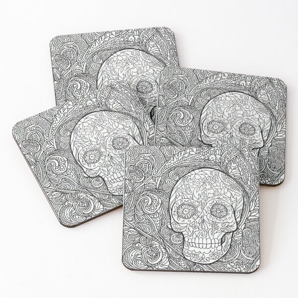 Item preview, Day of the Dead skull designed and sold by 3DogKnight.