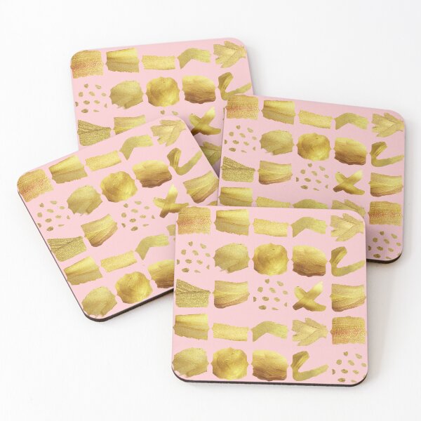 Item preview, Golden geometric pattern with pastel pink background. designed and sold by CreativeStrand.