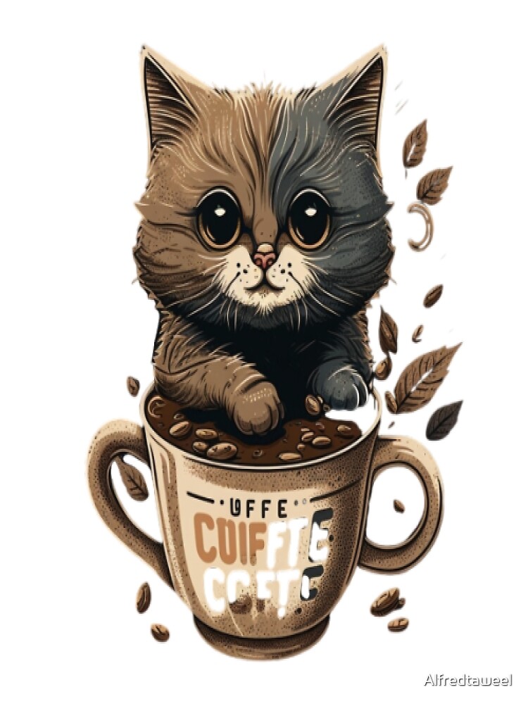 Disover Coffee Catlove , Coffee Cat Premium Matte Vertical Poster