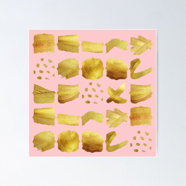 Item preview, Golden geometric pattern with pastel pink background. designed and sold by CreativeStrand.