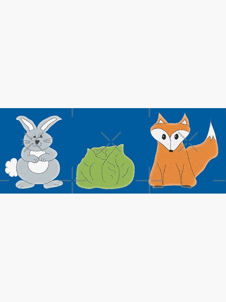 "Riddle Me This... A Man has a rabbit, fox, and a cabbage. " Poster by