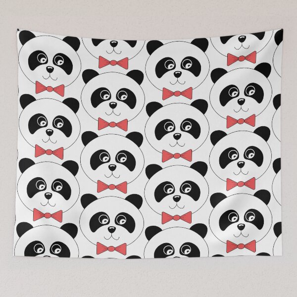 Item preview, Adorable Panda Bear Face with Red Bow Tie  designed and sold by Suzakara Designs.