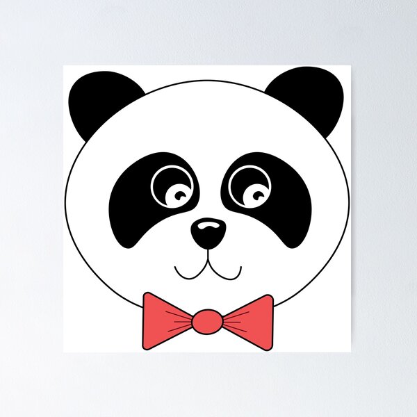 Item preview, Adorable Panda Bear Face with Red Bow Tie  designed and sold by Suzakara Designs.