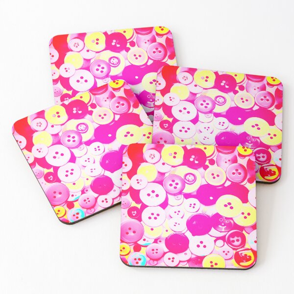 Item preview, Abstract Buttons - Red, Pink, Yellow designed and sold by asurtiumgreen.
