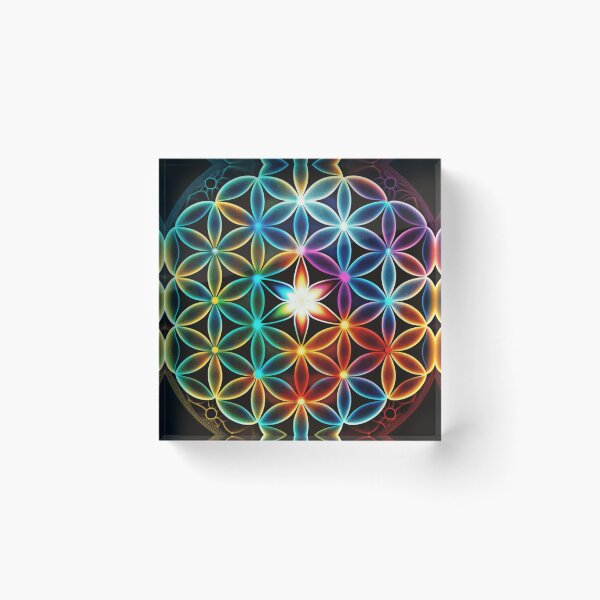 Item preview, Vibrant Flower Of Life Sacred Geometry designed and sold by ChaosEmporium.