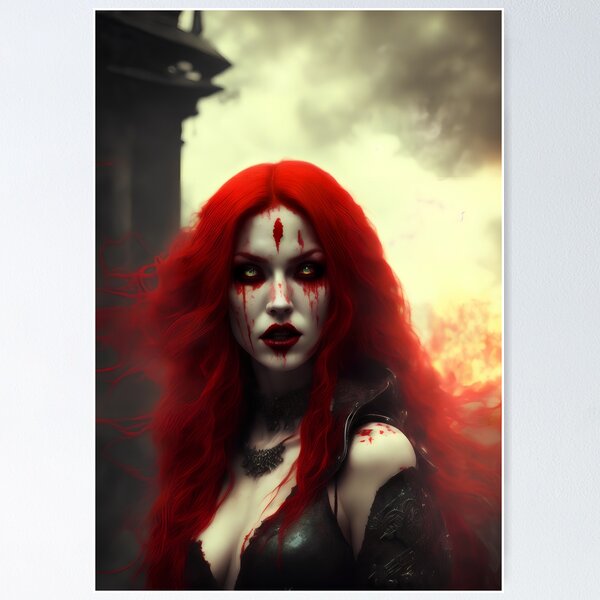 Item preview, Horror vampire woman with red hair. designed and sold by Maniock.