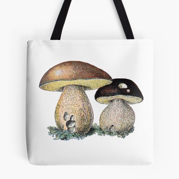 Item preview, Vintage style drawing of bolete mushrooms ready to pluck designed and sold by ETconnections.