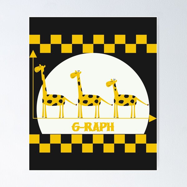 Item preview, Funny Giraffe Graph Safari Animal Squares designed and sold by fatydesignspace.