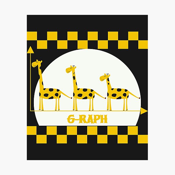 Item preview, Funny Giraffe Graph Safari Animal Squares designed and sold by fatydesignspace.