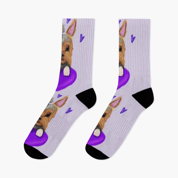 Item preview, Yorkie with purple heart designed and sold by Antiope33.