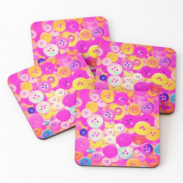 Item preview, Colorful Pink and Yellow Buttons designed and sold by asurtiumgreen.
