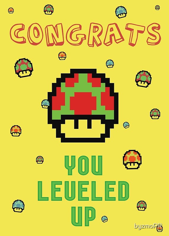 I Leveled Up By Absorbing Everything "Congrats! You leveled up." Greeting Cards by byzmoPR | Redbubble