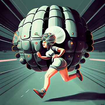 Vorschaubild zum Design Silverfish in Orbit An Aerobics Journey Digital Painting von CodeAndColors