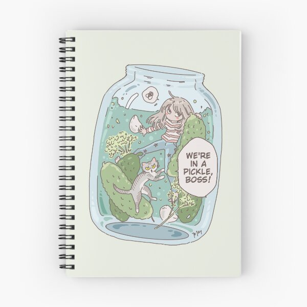 Item preview, In  a Pickle English Idiom funny Cartoon With A Cat designed and sold by doodlingjay.